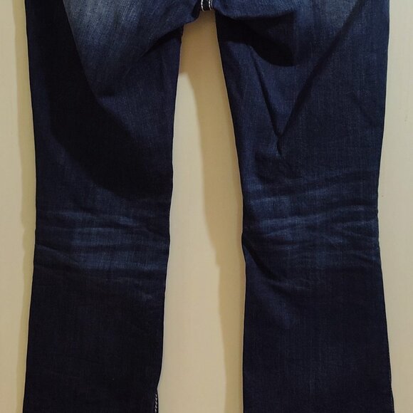 Miss Me Size 28 Mid-Rise Embroidered Swirly Rhinestone Designed Back Pockets Jea - Picture 2 of 10